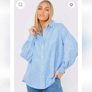 Striped Oversize Poplin Shirt